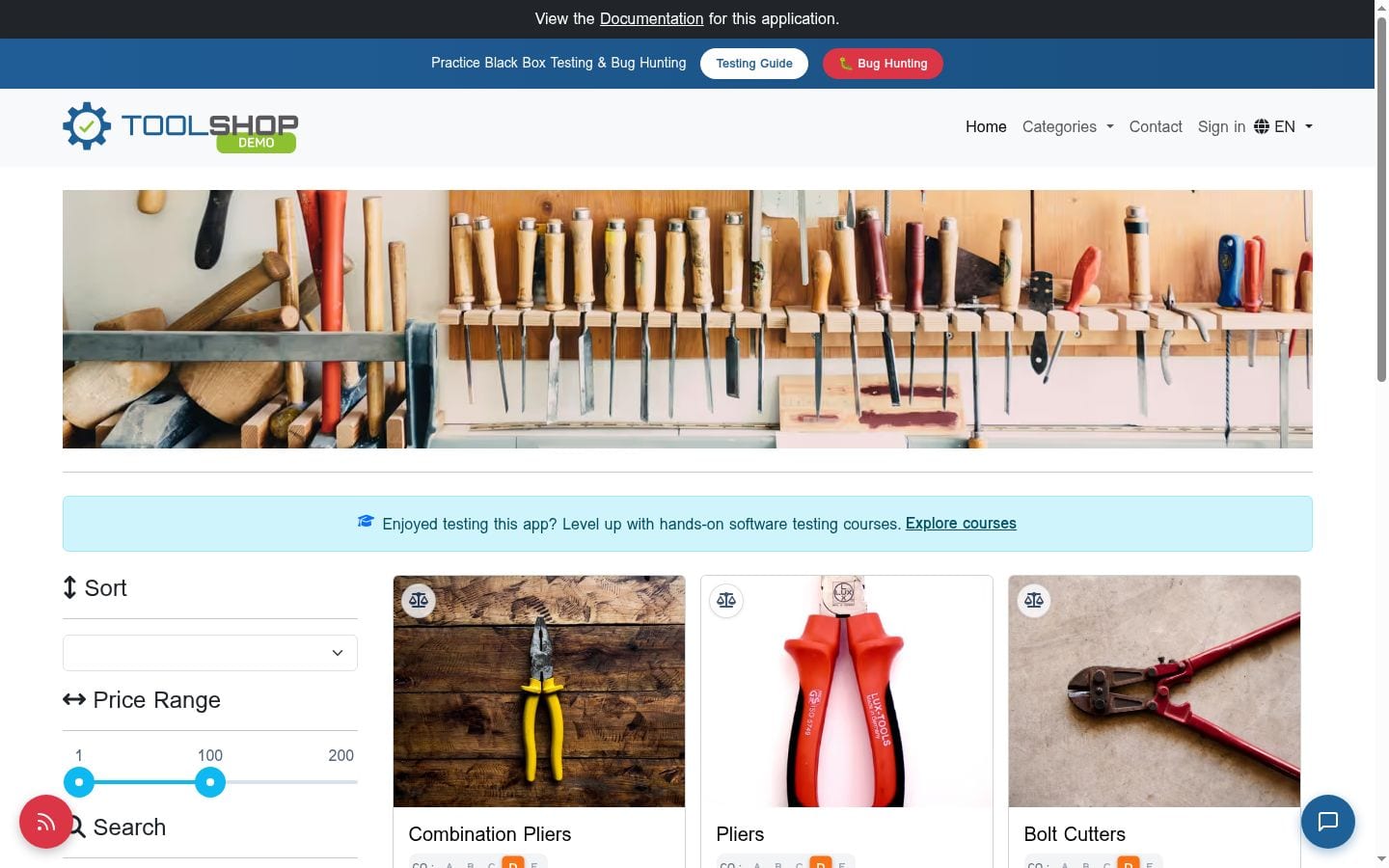 Screenshot evidence: Filter sidebar shows empty lists with no visible options